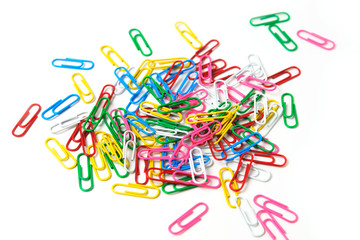 Paper clip on white background