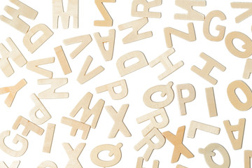 English letters on white background