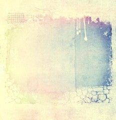 Paper texture background in vintage style and soft blue and red colors.