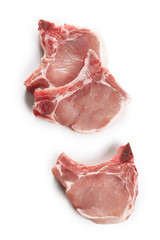 côte de porc sur fond blanc