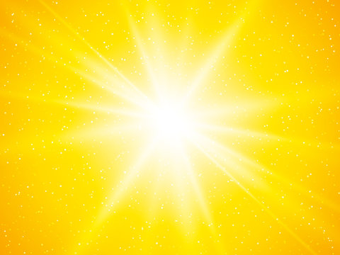 Yellow Sun Rays And Dots Abstract Background