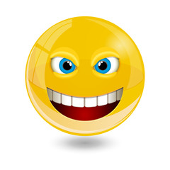 Yellow smiley emoticons, emoji, vector illustration.