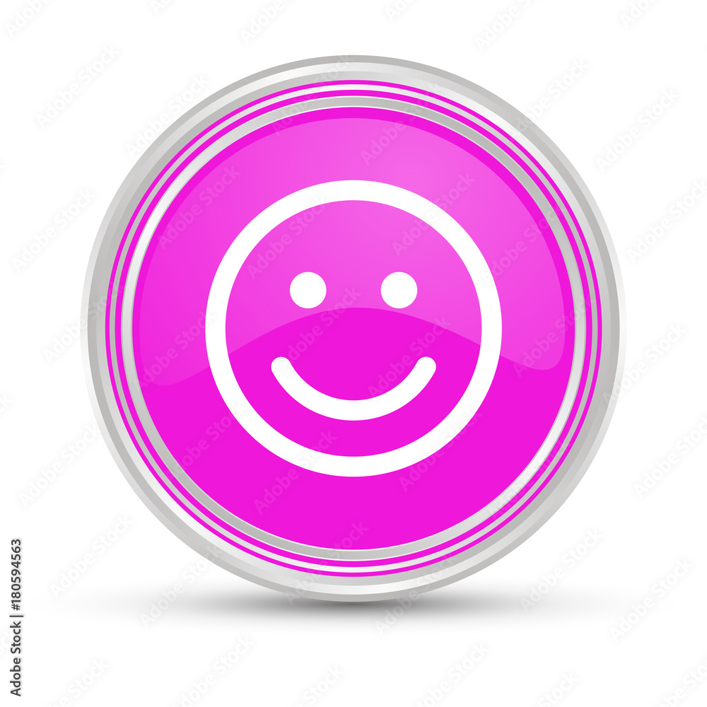 Poster pinker button - glücklicher smiley