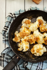 Vegetarian fried cauliflower with bread crumb