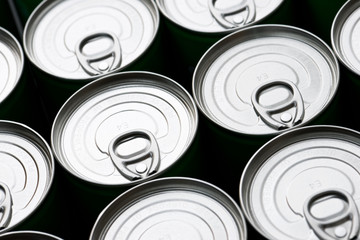 Cans close up