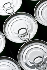 Cans close up