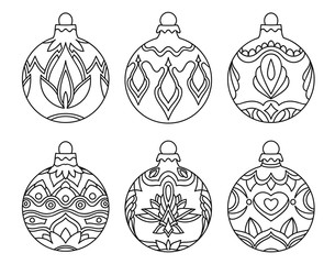 Coloring book for children, Christmas balls collection