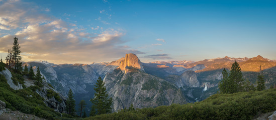 Glacier Point Amphitheater Sunset Panorama 