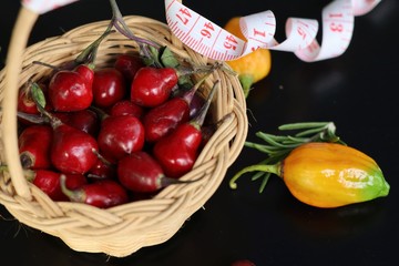 Spicy red chili peppers