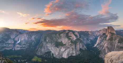 Naklejka premium Glacier Point Sunset Panorama 