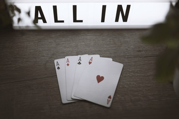 Poker All-in Four of a Kind Aces