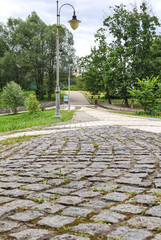 Stone road of park