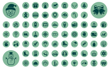Großes Weihnachtsiconset - Türkis (Vollfarbe)