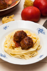 Meatballs with pasta
