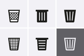 Trash Can Icons. Bin Icons. Do Not Litter.