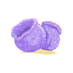 Tropical purple tube sponge. Colorful aquarium coral in flat design. Underwater world design