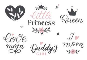 Cute hand lettering set for kids. - 180599345