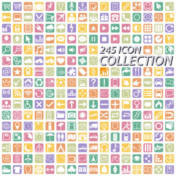 big colored business icon collection
