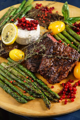 grilled meat with asparagus