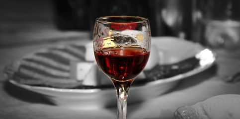 A glass of wine