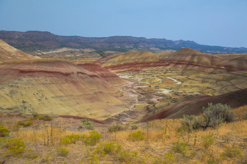 Painted Hills Landscape from Overlook in Eastern Oregon USA