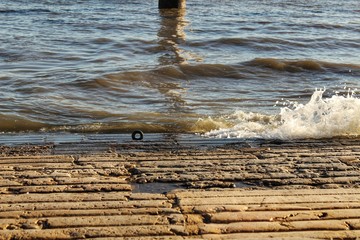 Banks of Tagus river in Lisbon