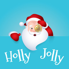 Vector illustration of Santa Claus cartoon character emotion cheerful laughs holly jolly.