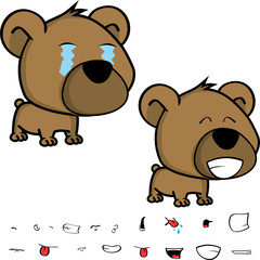 cute little big head baby teddy bear expressions set in vector format very easy to edit 