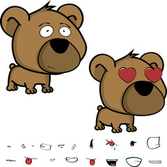cute little big head baby teddy bear expressions set in vector format very easy to edit 