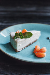 classic cheesecake on the table