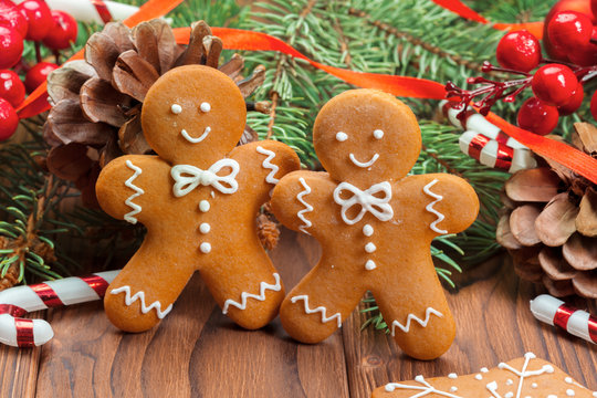 Christmas homemade gingerbread man cookies