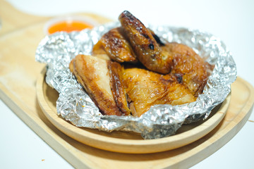 Obraz na płótnie Canvas Slice of roasted chicken