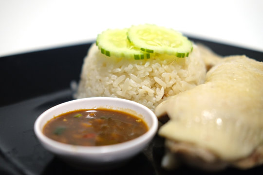 Hainanese chicken rice Thai gourmet steamed chicken with rice