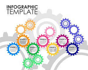 Gears chain infografic template.