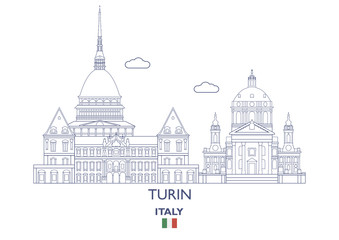 Obraz premium Turin City Skyline, Italy