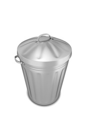 Metal trash bin