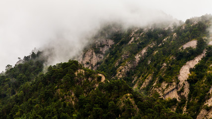 Mountains with fog