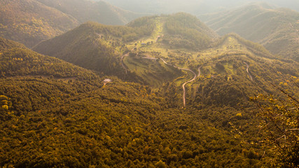 Mountains with fog