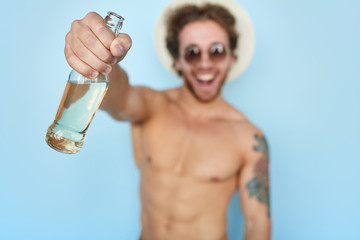 Man with bottle of water