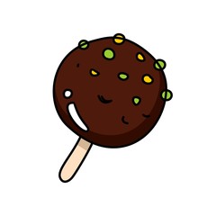 Icecream cartoon colorful flat vector food illustration for decoration and design on isolated white background 3