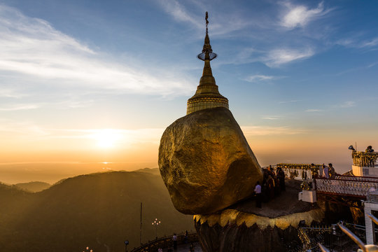 The Golden Rock (Kyaiktiyo Pagoda) in Mon State, Myanmar