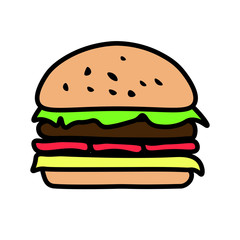 abstract burger on white background