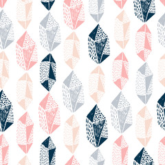 Vector seamless pattern with hand drawn crystals.