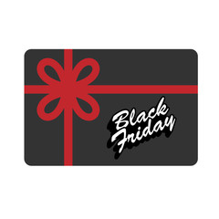 gift card with the word black friday in red and gray tones
