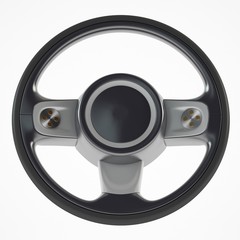 3d steering wheel on a white background 3d illustration