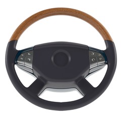 3d steering wheel on a white background 3d illustration