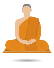 monk meditation vector design