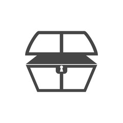 Treasure chest open vector icon