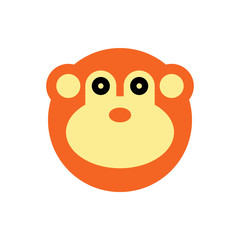 Monkey. Cartoon Animal Head
