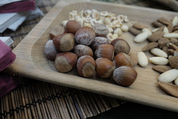 hazelnuts and almonds